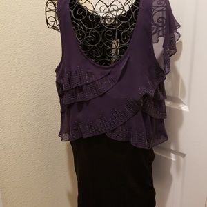 NWT Purple and Black scoop neck dress Sz Med